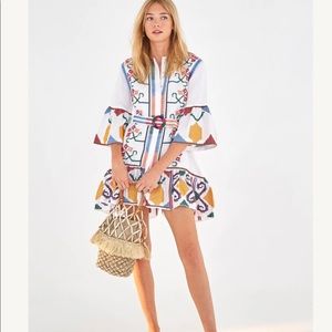 Farm Rio embroidered belted dress size Small.
